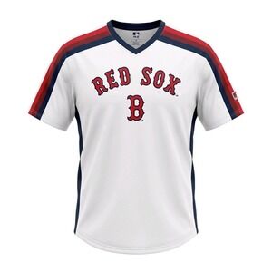 Cooperstown Collection Boston Red Sox MLB Jersey Mens 2XL White V-Neck True Fan‎